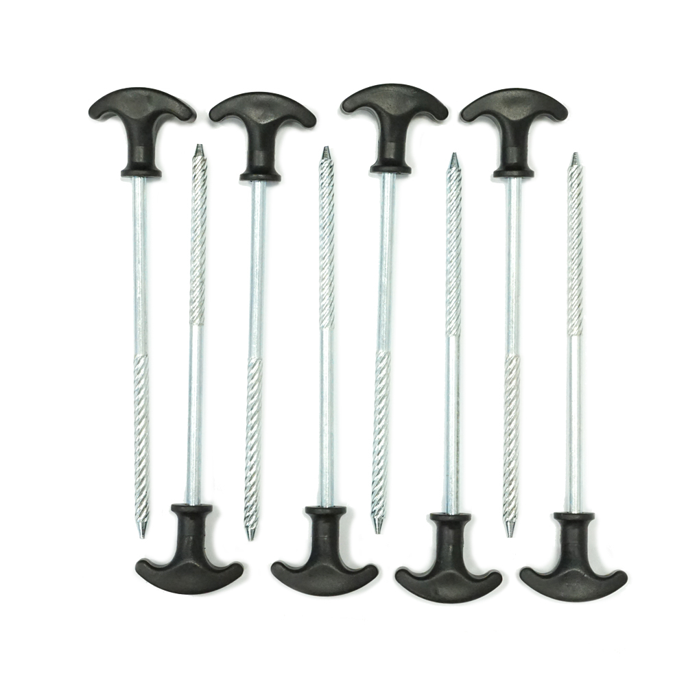 Schraubheringe Twister – 17 cm, robuster Hering mit Kunststoffgriff, 8 Stück