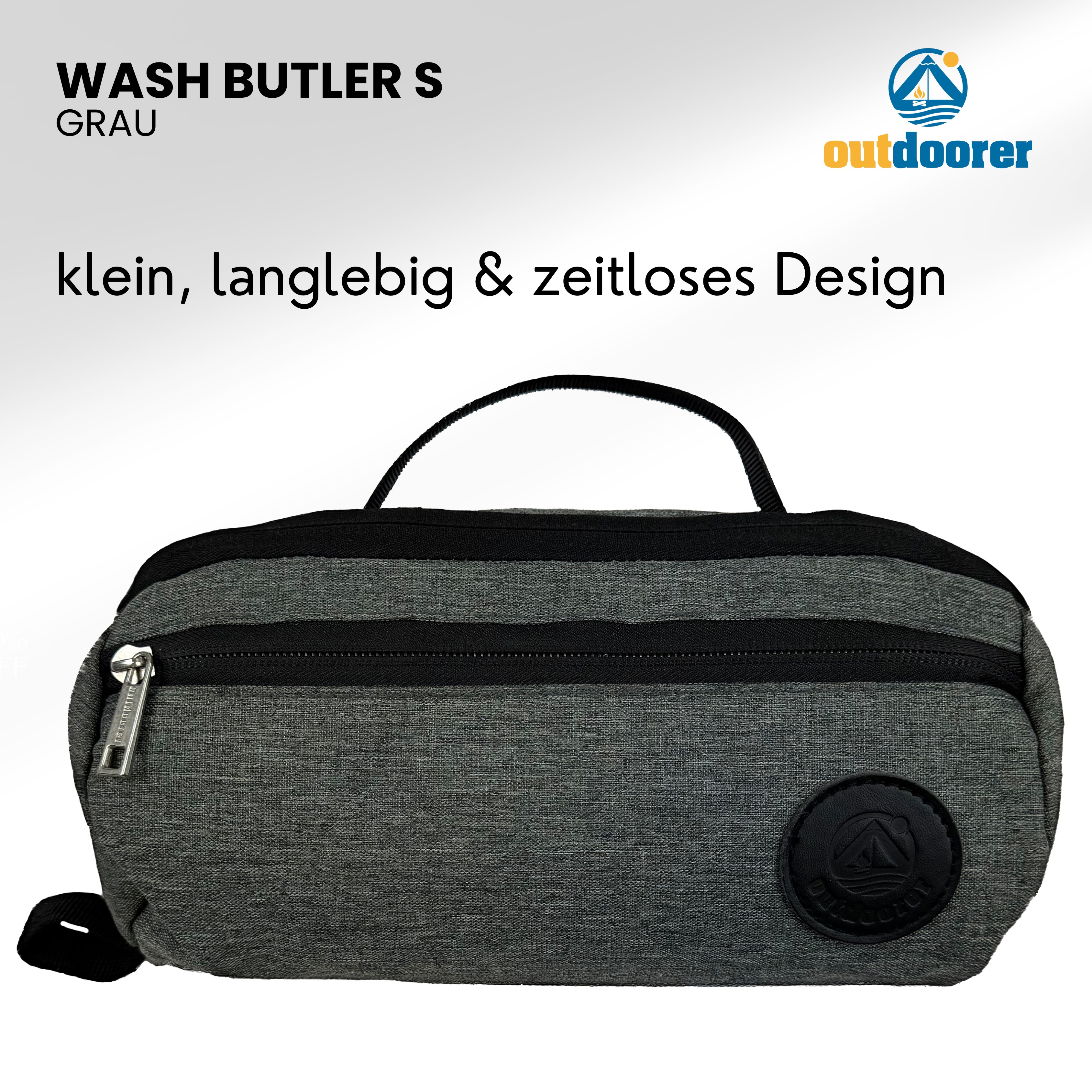 Kleiner Kulturbeutel zum Aufhängen Wash Butler S in Grau von outdoorer