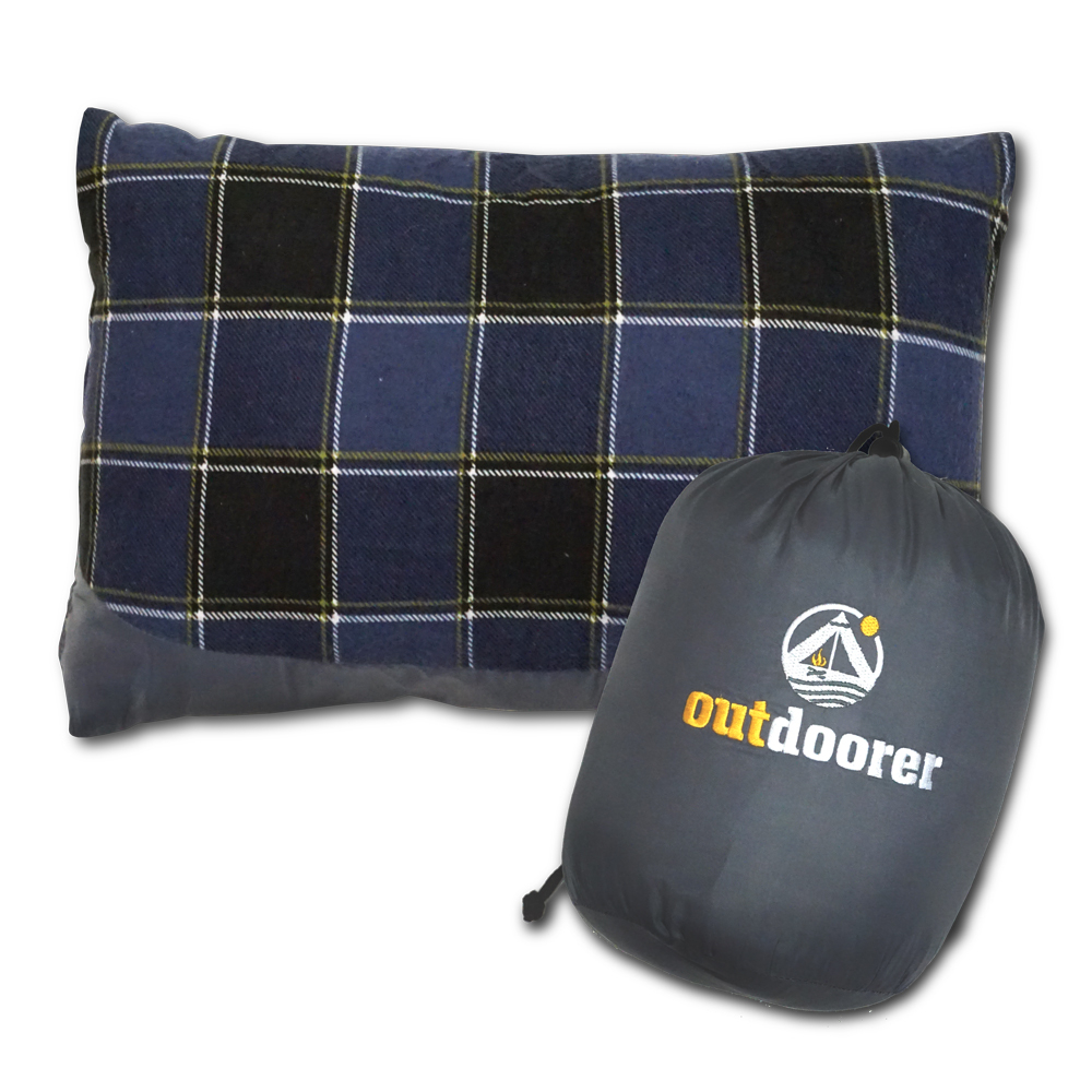 campingkissen b-ware 2. Wahl Campingkissen als B-Ware in blau-schwarz kariert