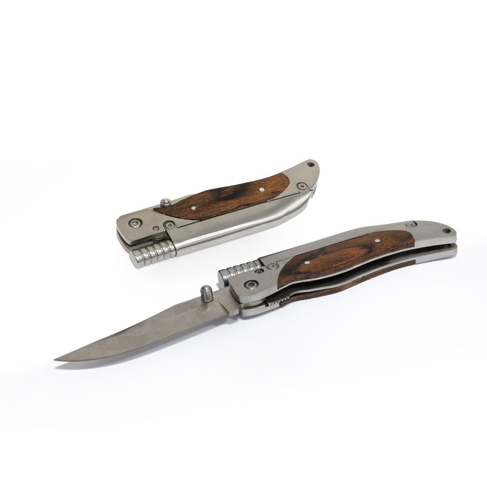 Pearl Survival Outdoormesser mit Feuerstein-Stab und 8 cm Klinge, klappbar