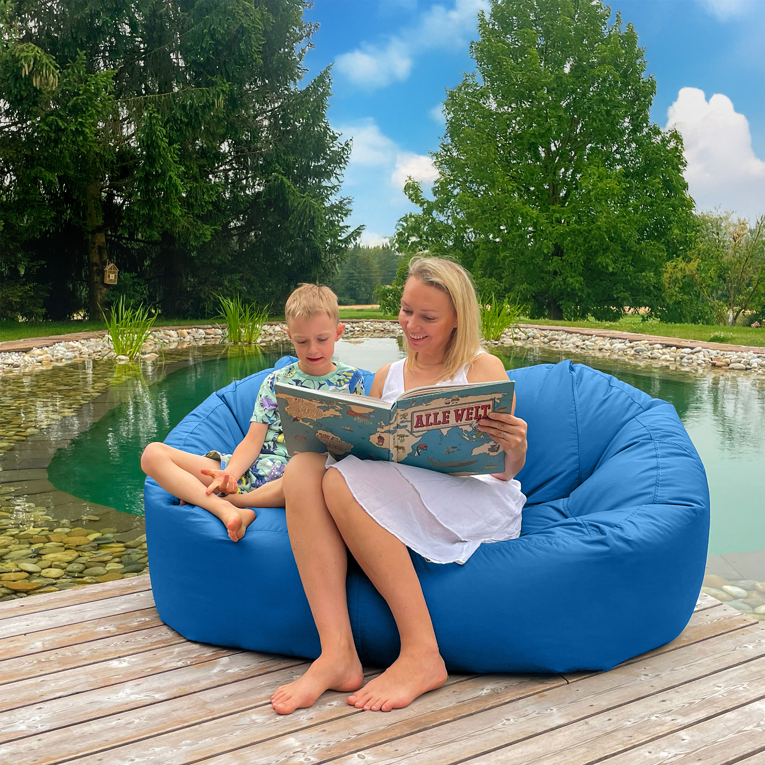 Bruni Lounge in Blau - Indoor- und Outdoor-Sitzsack-Sofa