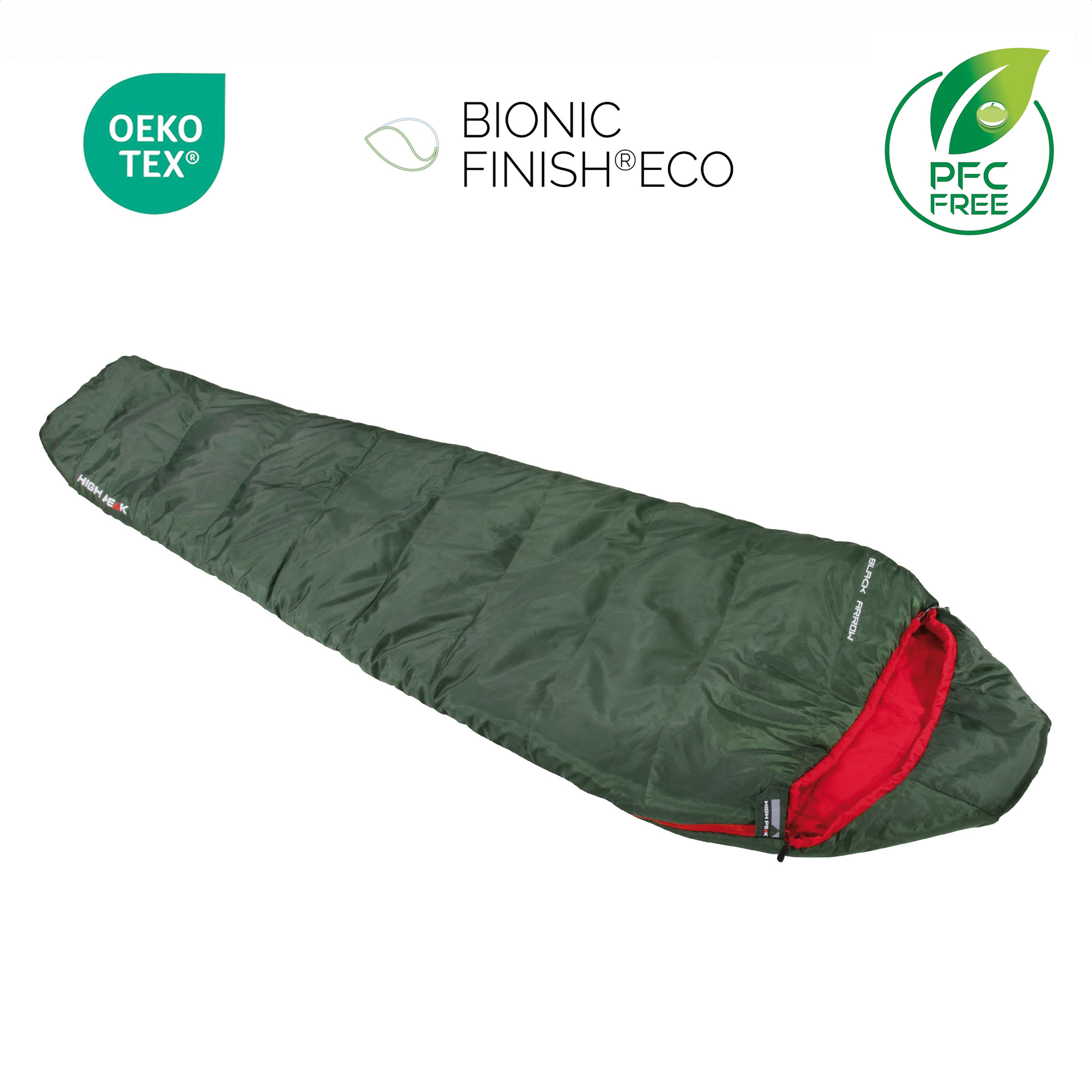 High Peak Black Arrow – Leichter Mumienschlafsack für Sommer & Frühling