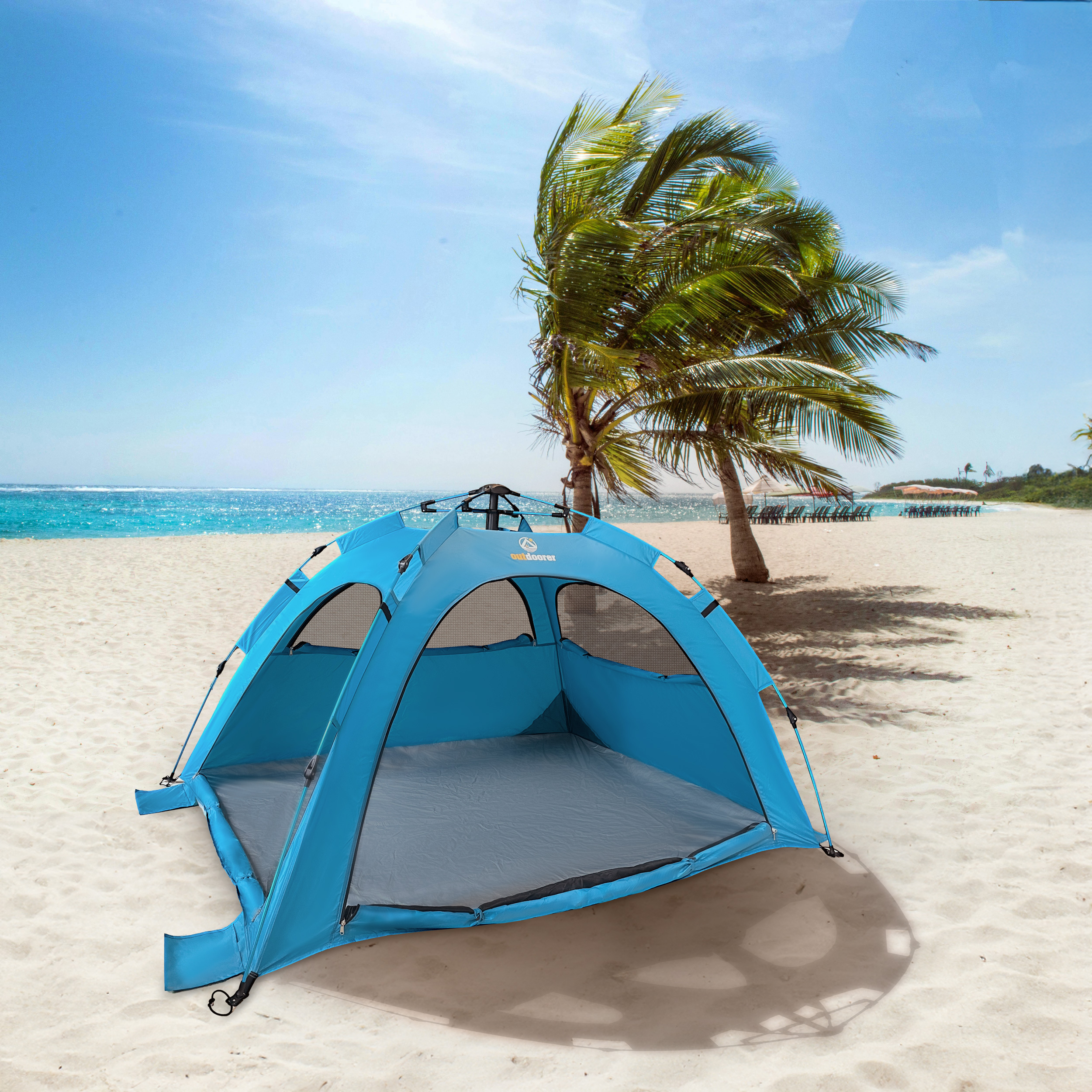 Sun Snapper Alu Air - Quick up-Strandmuschel mit Schnellaufbau-System - Sonnenzelt mit Alu-Gestänge