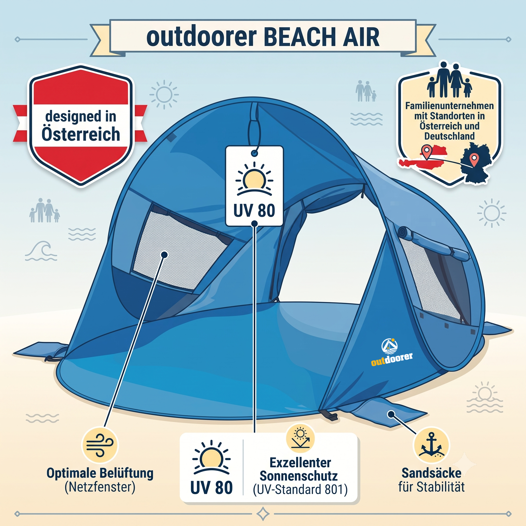 outdoorer Pop up Strandmuschel Beach Air